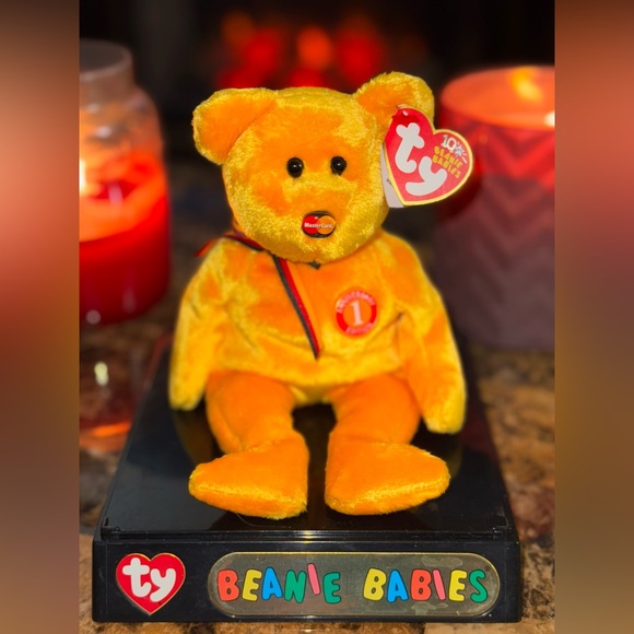 š³TY Beanie Baby MC II Anniversary Edition Bear 2002 MasterCard Logo MWMT